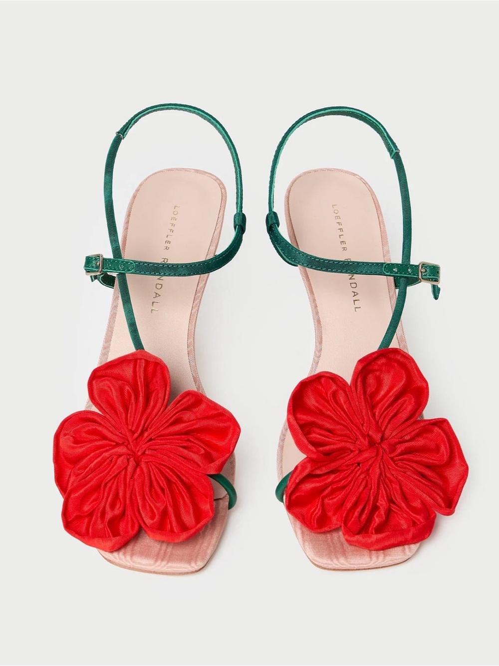 Loeffler Randall - Frank Red/Green Moiré Flower Sandal - Picture 4 of 5